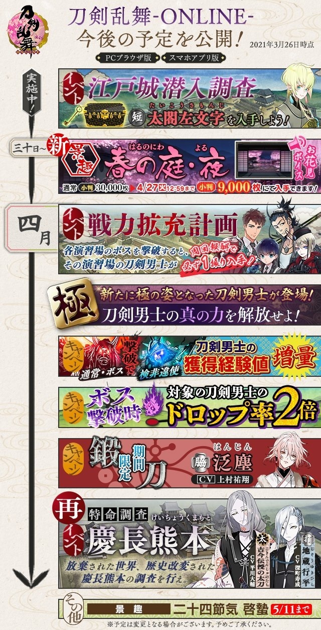 限定イベントスケジュールまとめ 21年6月まで 刀剣乱舞 とうらぶ 最速攻略まとめ